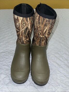 Magellan Outdoors Olive Green and Camouflage Youth Pull-On Boots